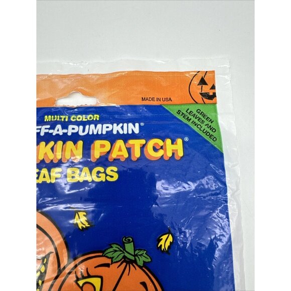Vintage Sun Hill 1992 Halloween Pumpkin Patch Stuff-A-Pumpkin Leaf Bags Family - Picture 4 of 6